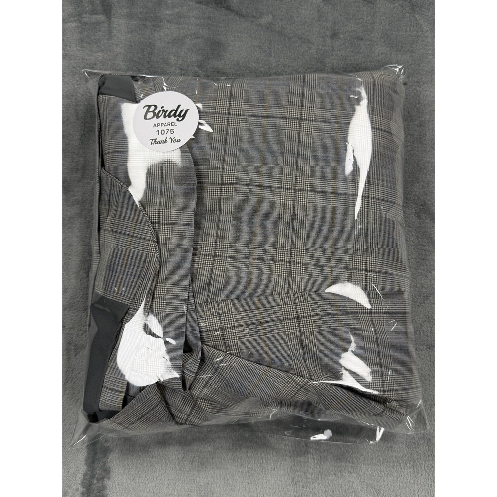 Express Mens Blazer 40R Extra Slim Gray Plaid 4 Way Stretch Wool Sport Coat NWT - Picture 11 of 11